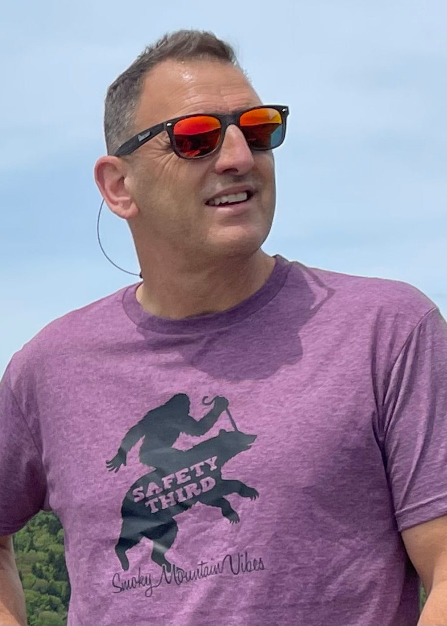 Safety Third - Bigfoot and Bear - short sleeve Heather maroon