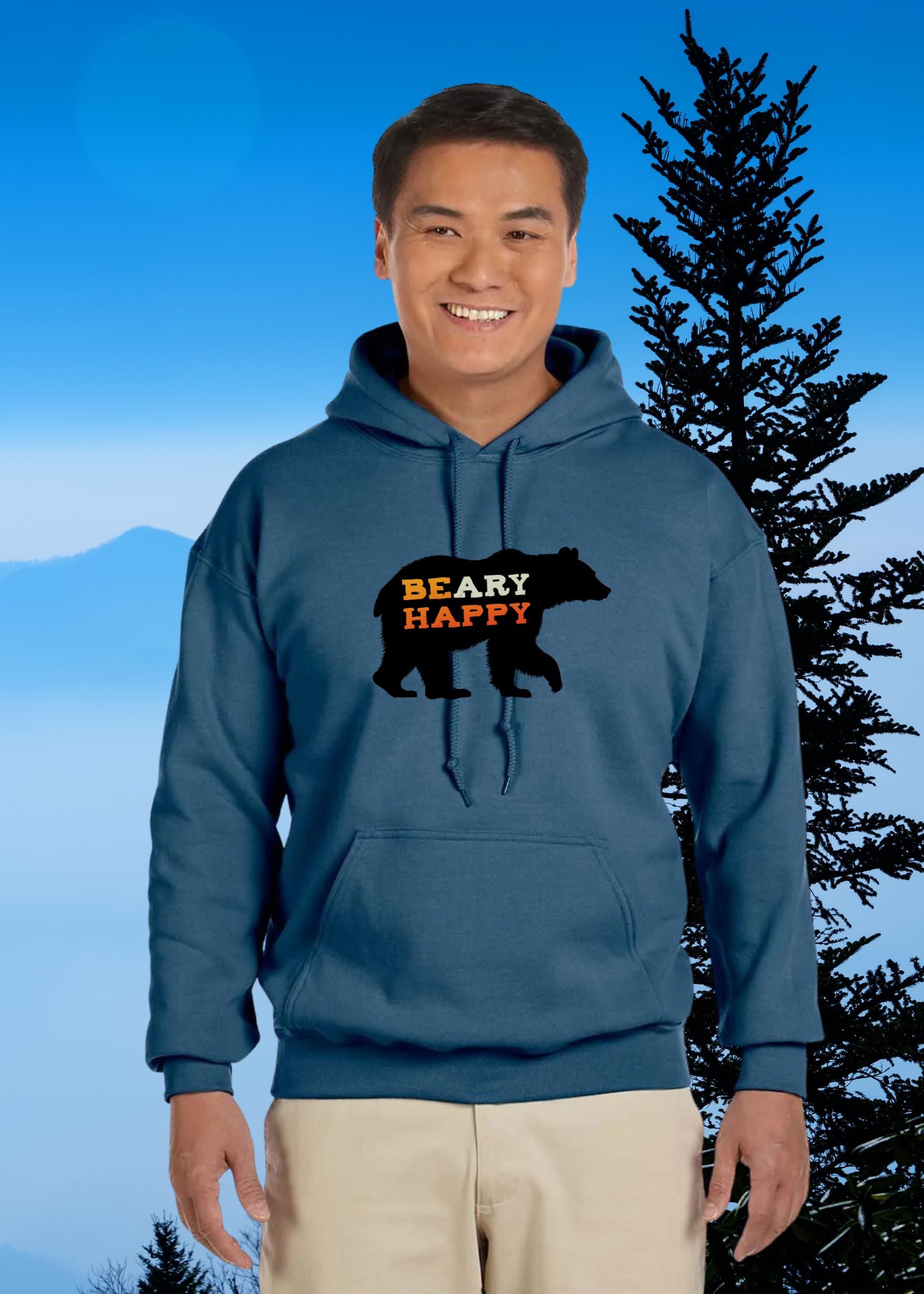 BEary HAPPY Hoodie - Smoky Mountain Vibes