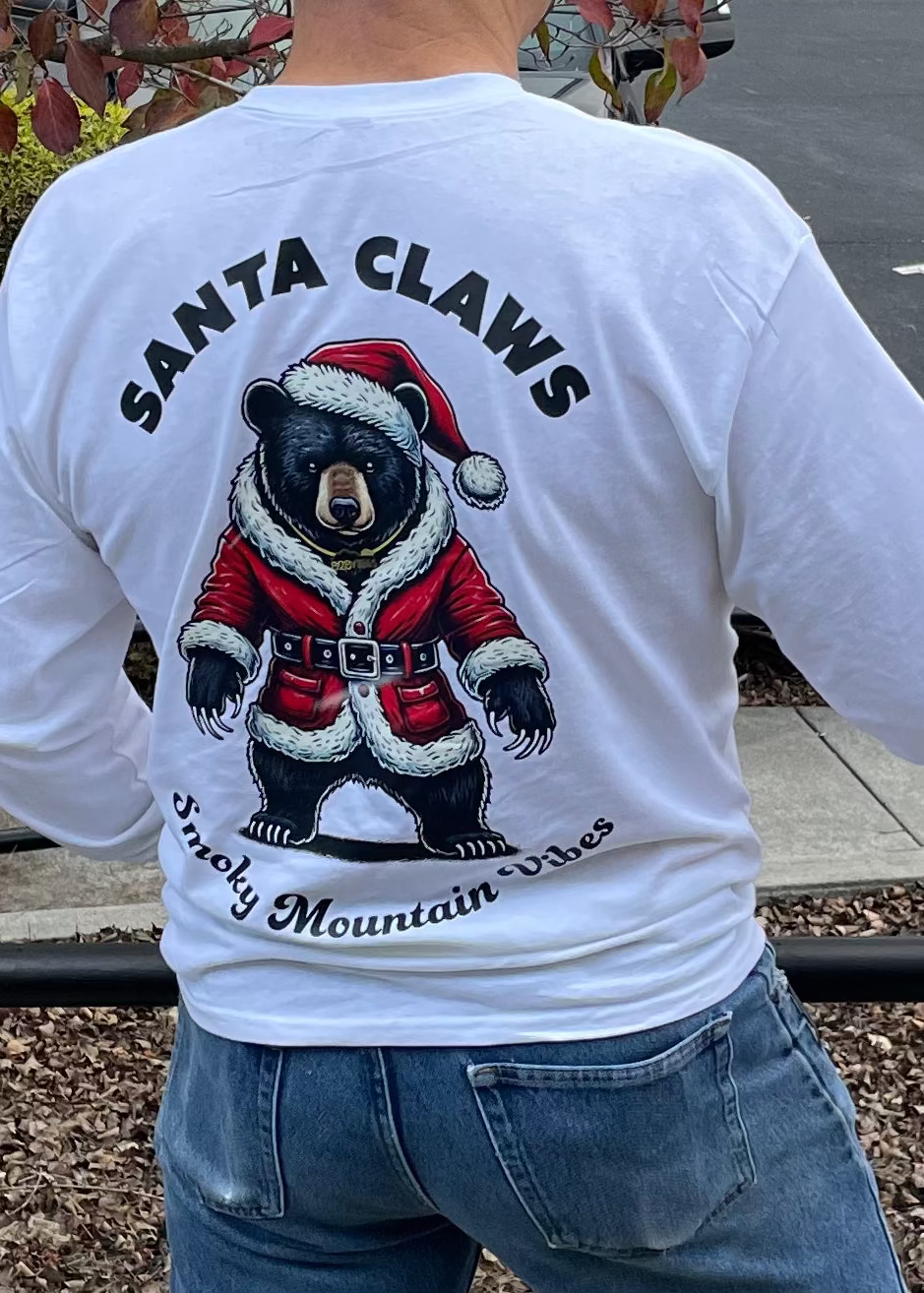 Santa Claws - Smoky Mountain Vibes WHITE Long Sleeve T-shirt