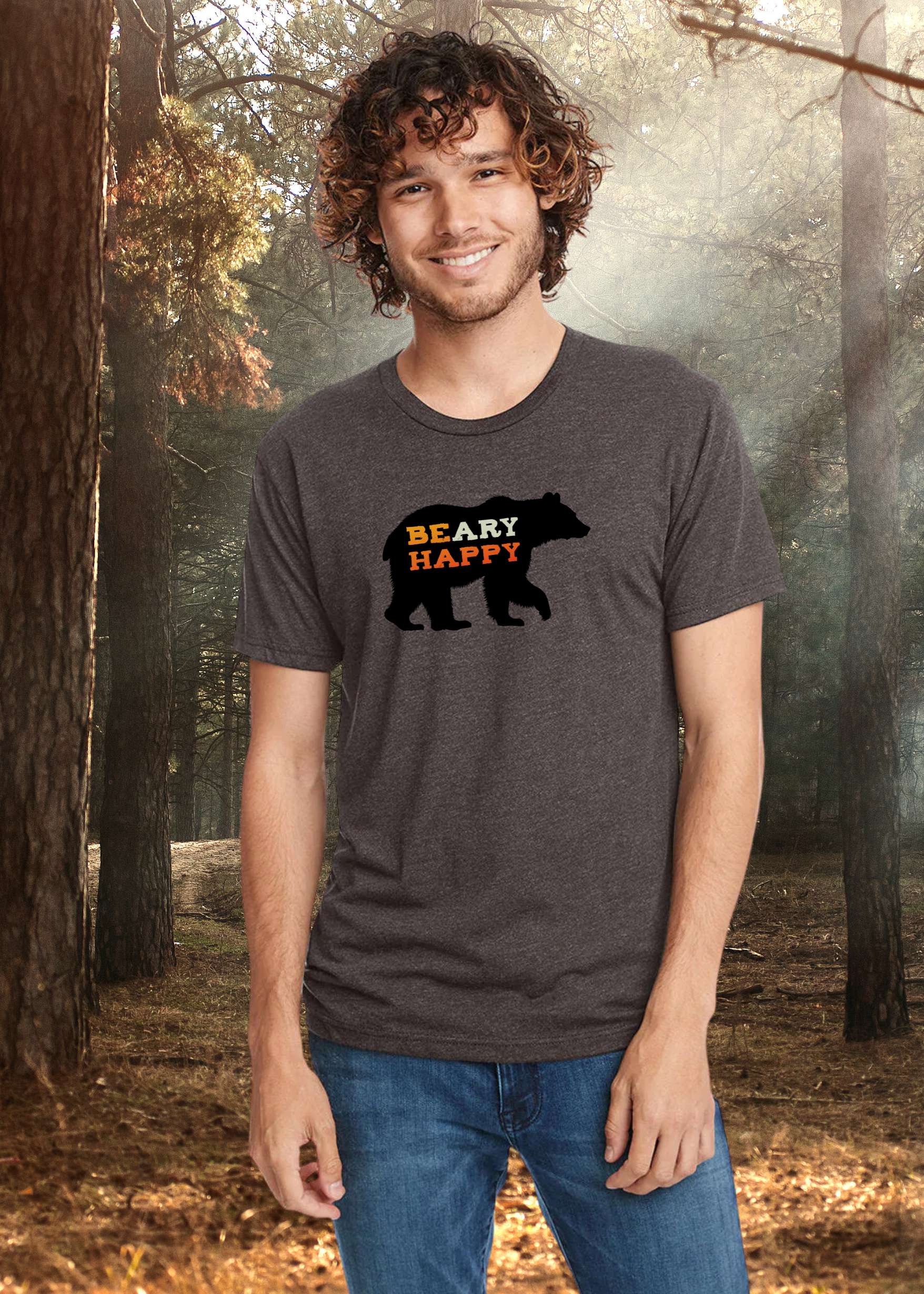 Beary Happy Black Bear short sleeve t-shirt