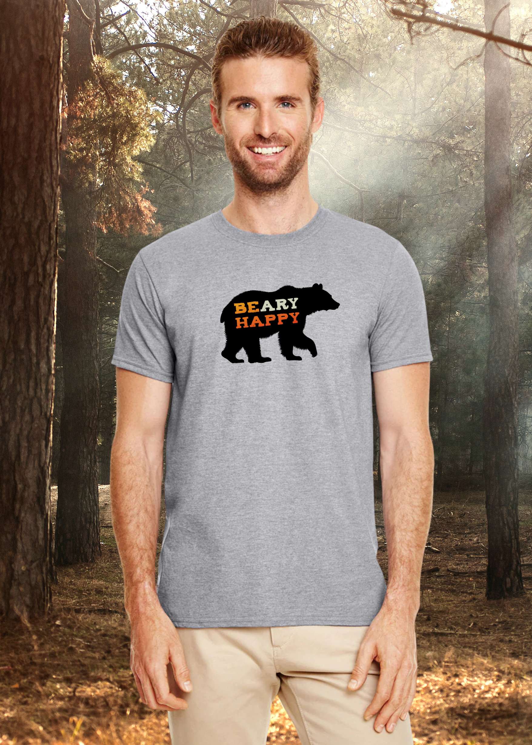 Beary Happy Black Bear short sleeve t-shirt