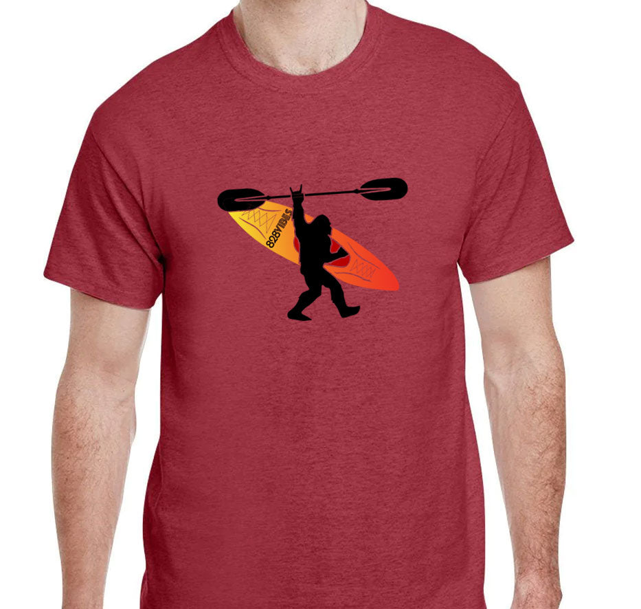Bigfoot and Kayak on SS T-shirt