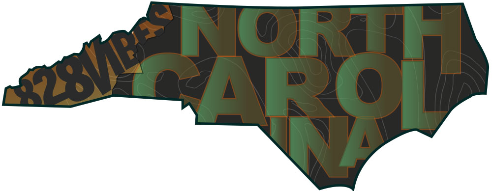 828Vibes in NC - Topographic Lines Short Sleeve T-shirt