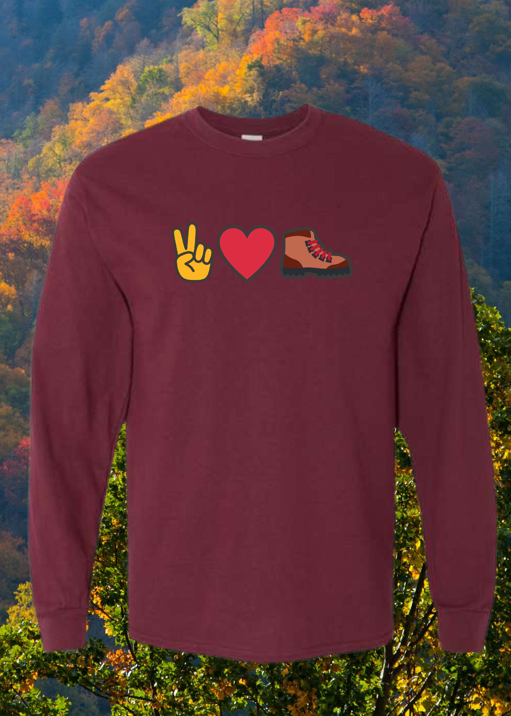 Peace Love and Hiking Long Sleeve - Smoky Mountain Vibes