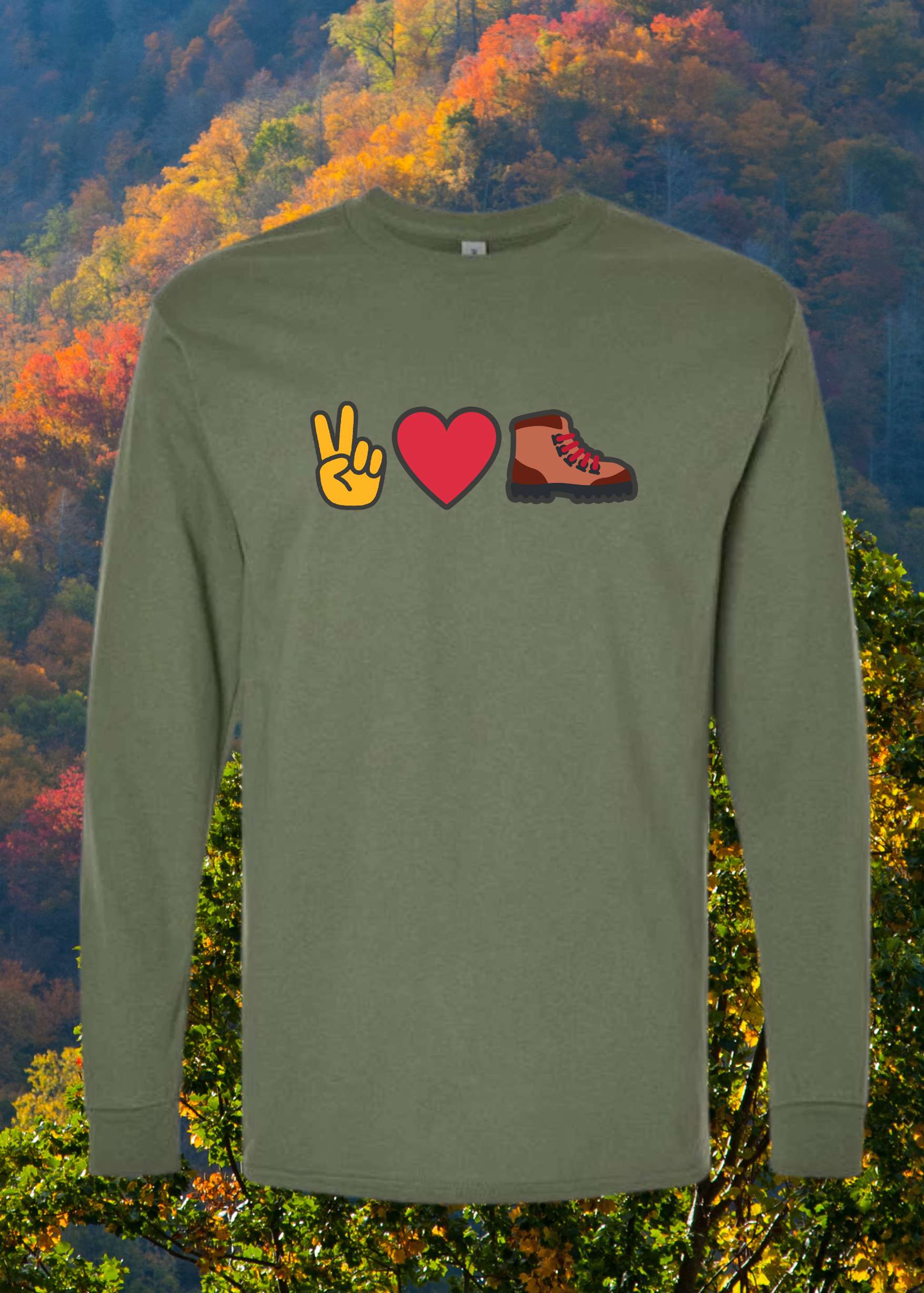 Peace Love and Hiking Long Sleeve - Smoky Mountain Vibes