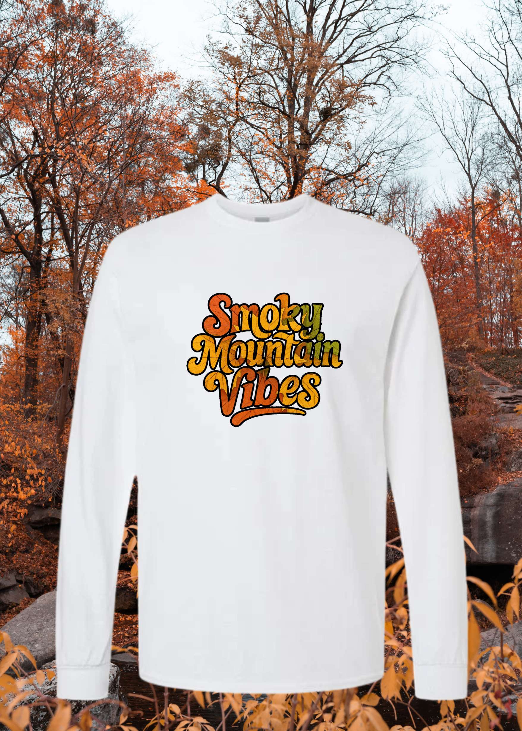 Fall Leaves in the Smokies Mountains long sleeve - Smoky Mountain Vibes