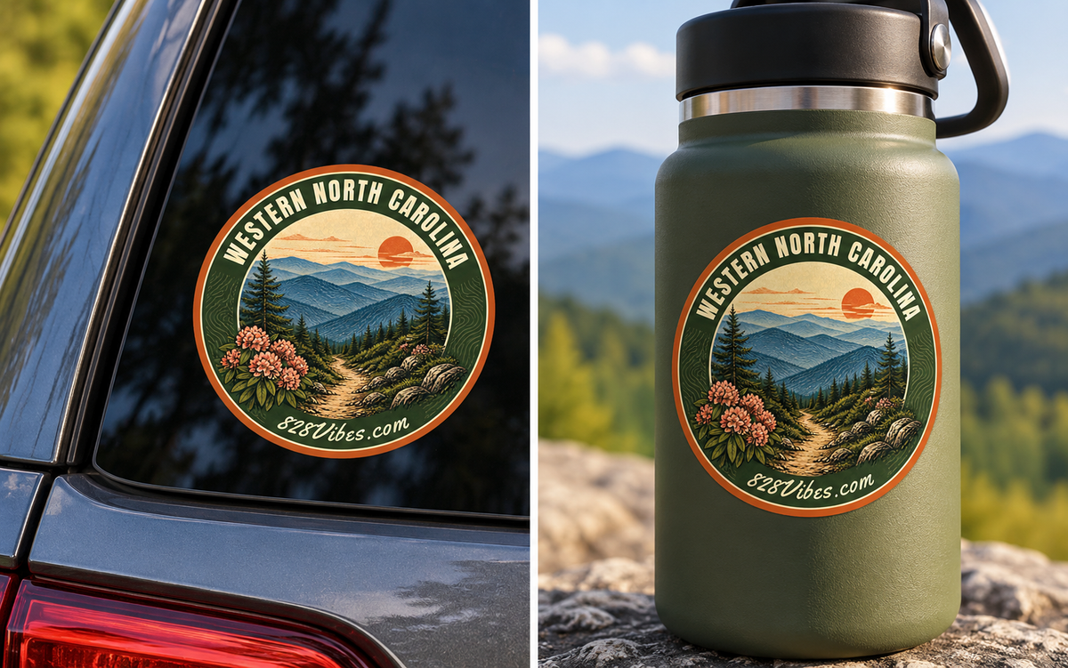 Western North Carolina Hiking Trails Round Sticker 3"