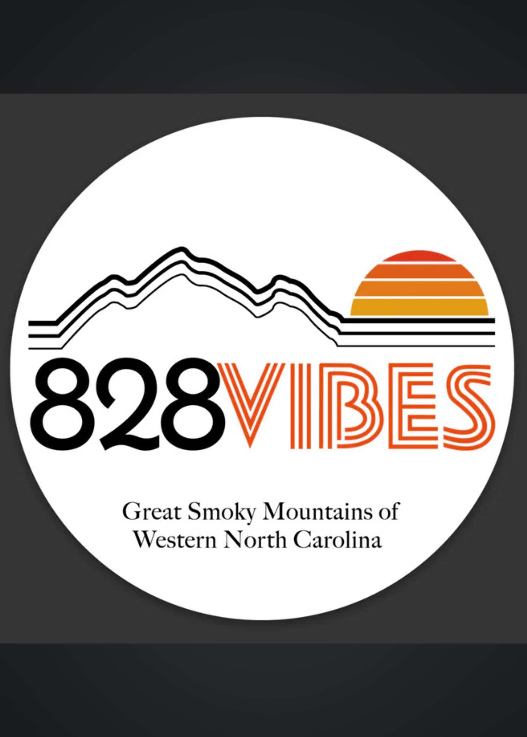 828 Vibes Round Sticker 3" wide