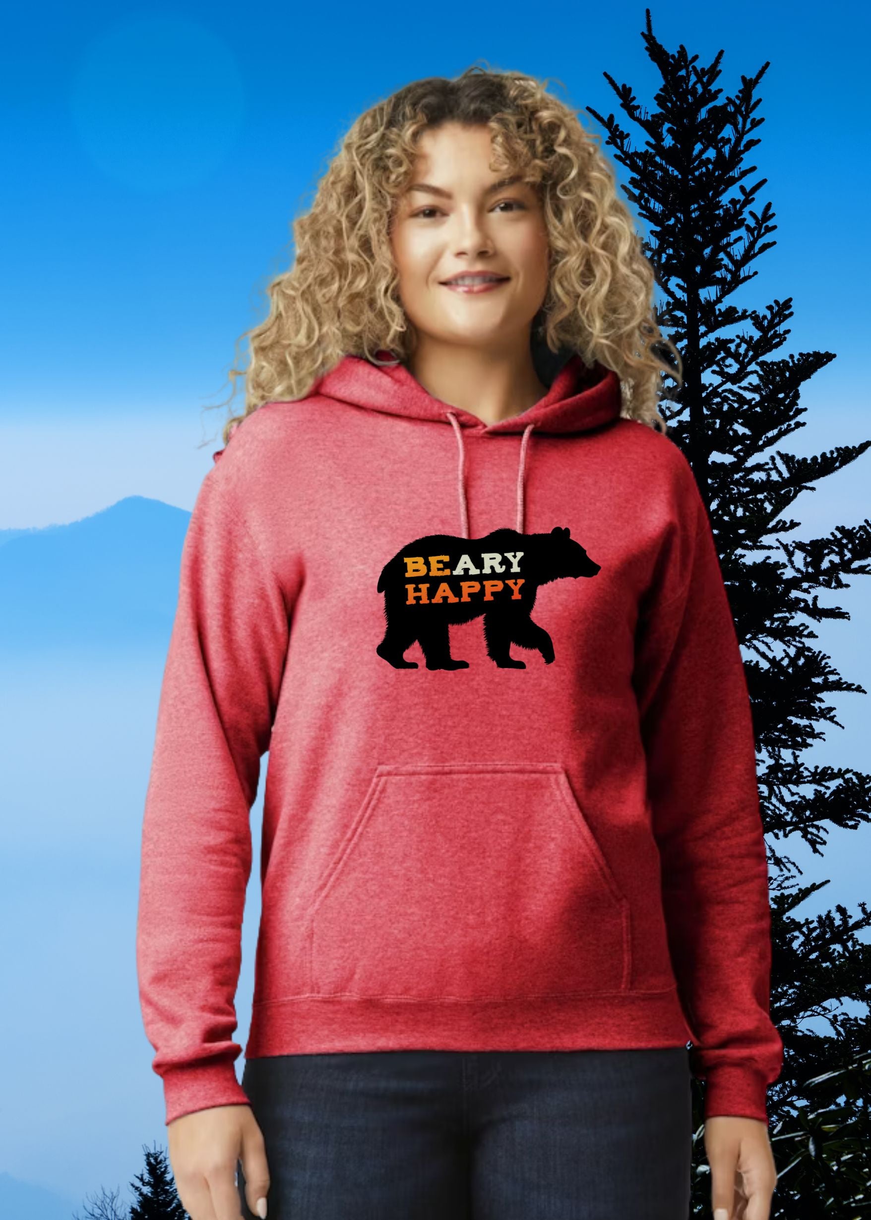 BEary HAPPY Hoodie - Smoky Mountain Vibes