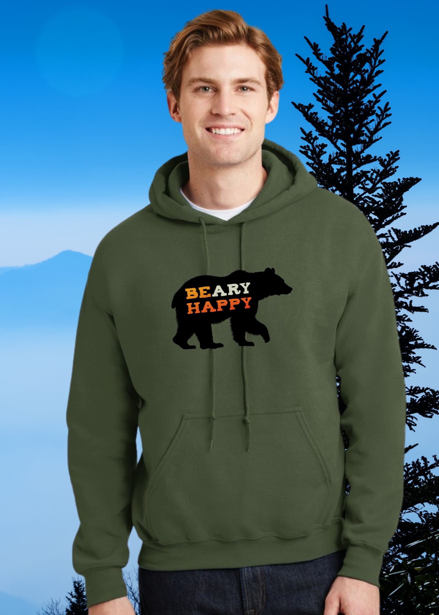 BEary HAPPY Hoodie - Smoky Mountain Vibes