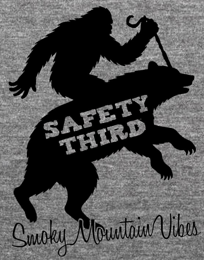 Safety Third - Bigfoot and Bear - short sleeve Heather maroon