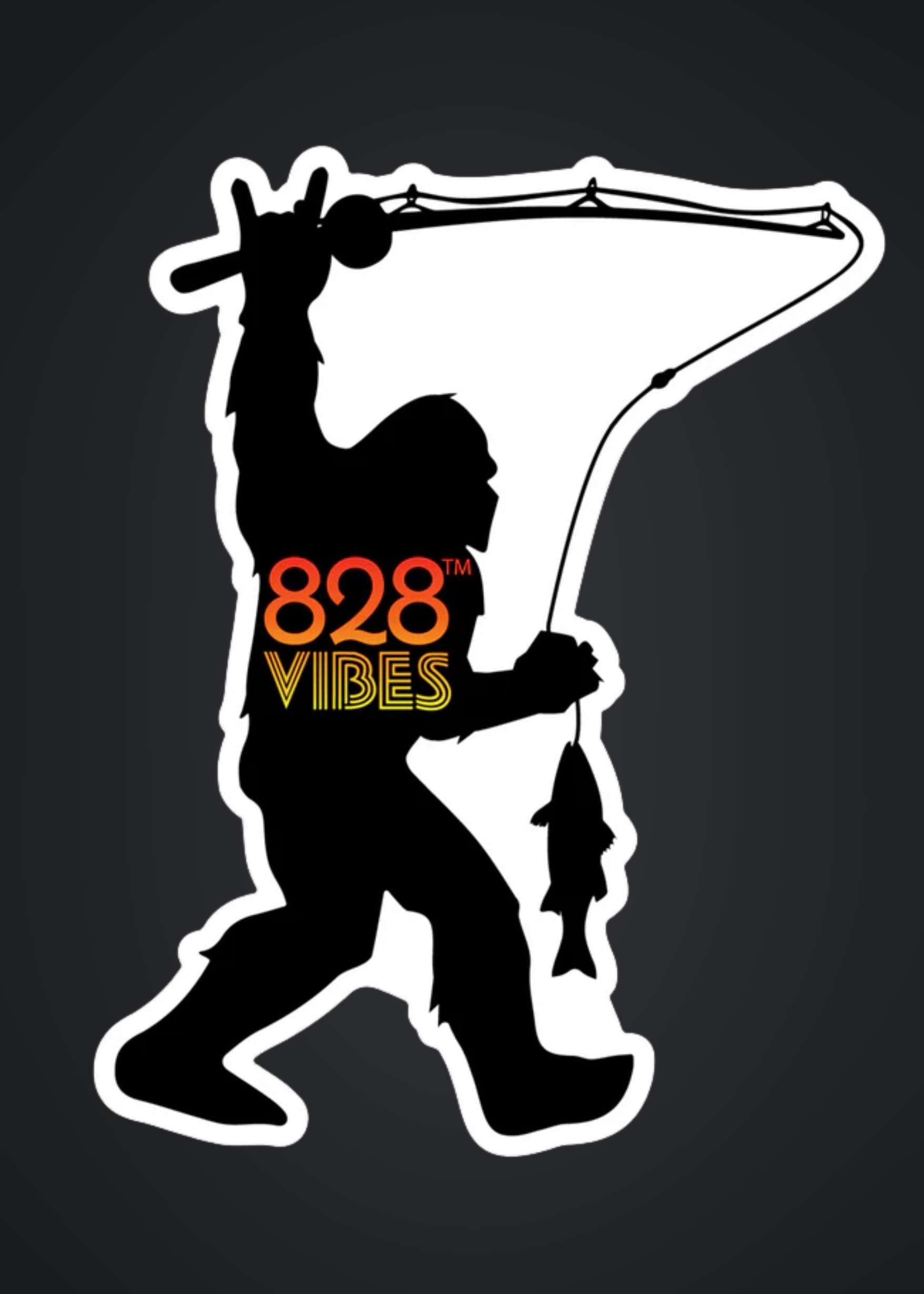 Bigfoot Fisherman Sticker 5" tall