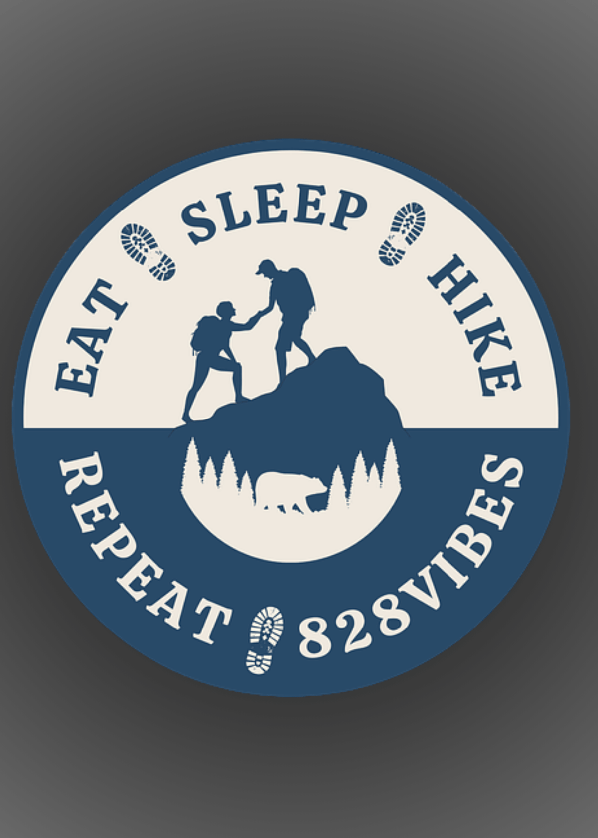 Eat Sleep Hike Repeat 3" Round Sticker