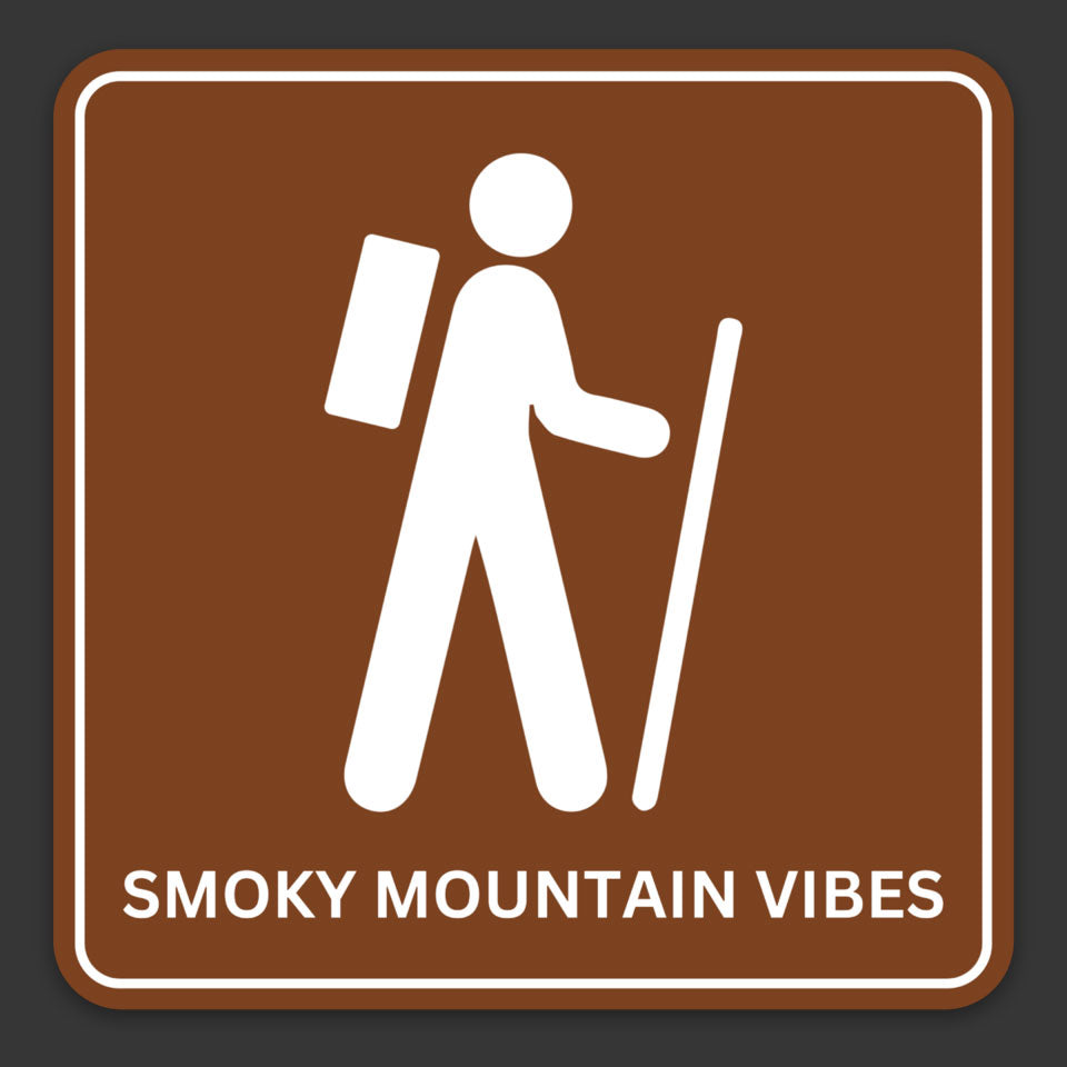 Hiking - Smoky Mountain Vibes 3x3 in sticker