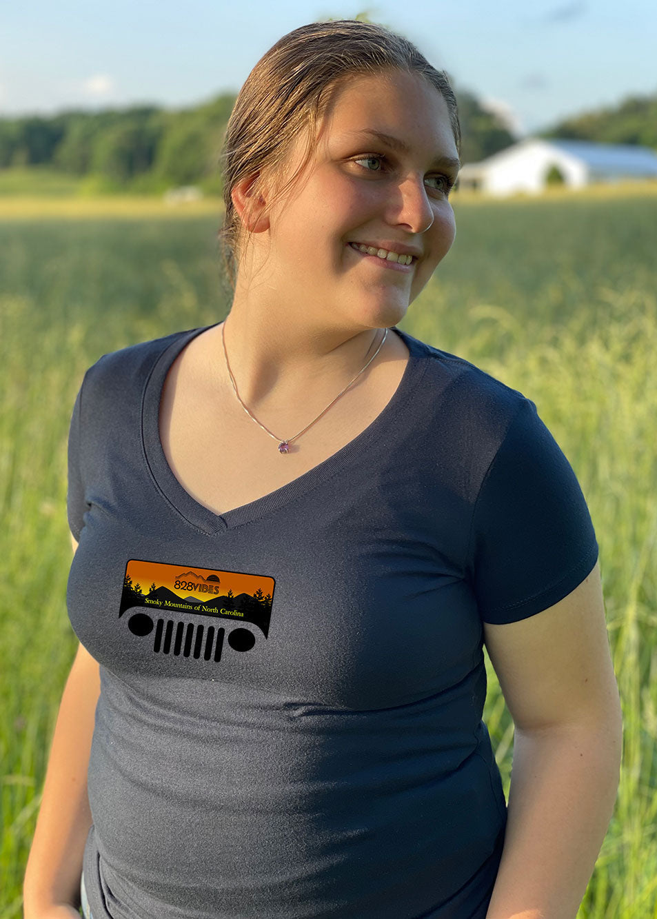 Jeep In The Smokies V-neck T-shirt