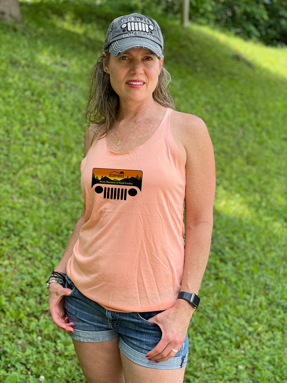 Jeep Grill in the Smoky Mtns on Racerback Tank
