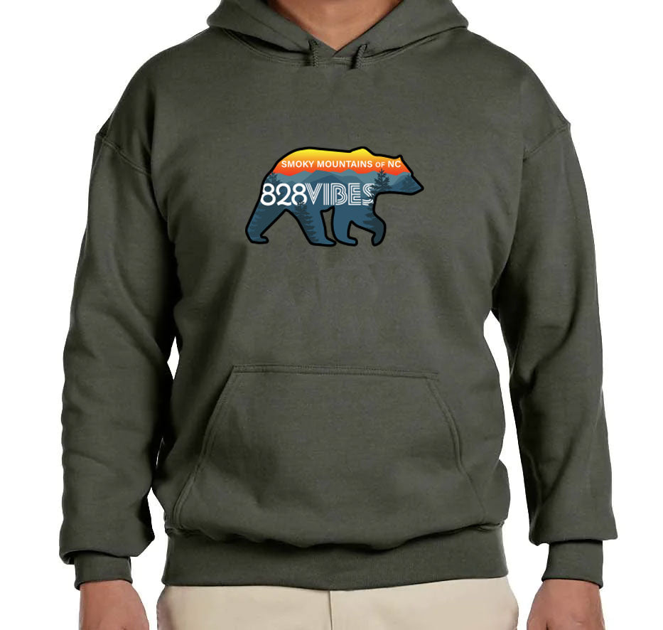 828 Bear Hoodie Stay Warm Gildan G185 Adult Heavy Blend
