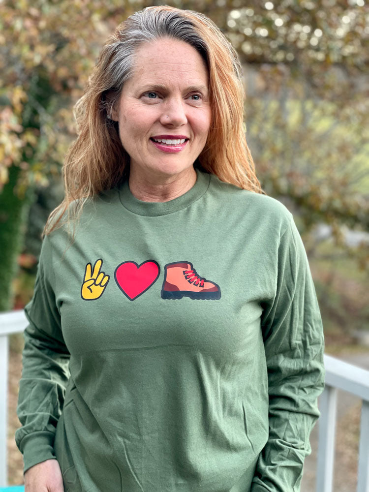 Peace Love and Hiking Long Sleeve - Smoky Mountain Vibes
