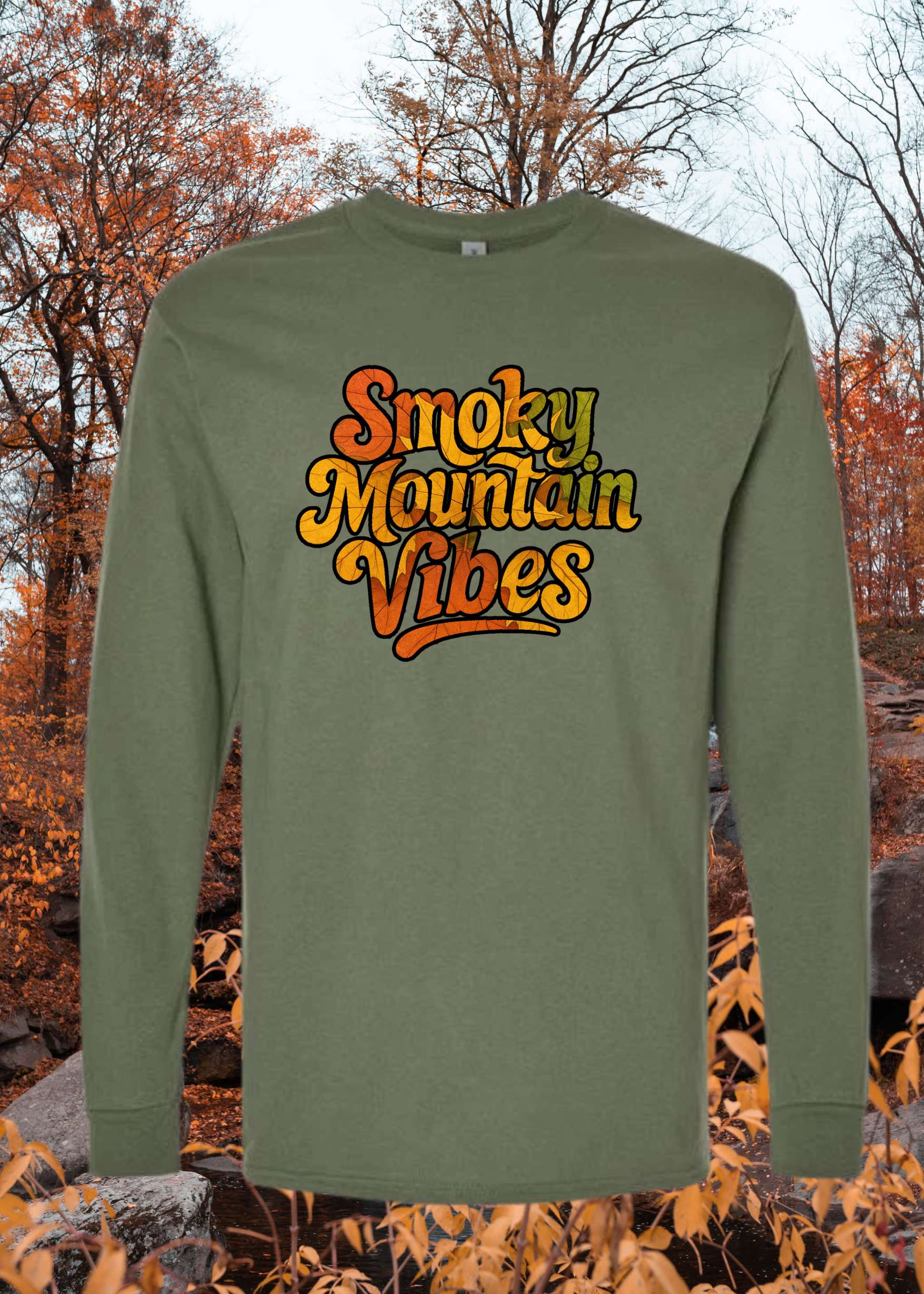 Fall Leaves in the Smokies Mountains long sleeve - Smoky Mountain Vibes