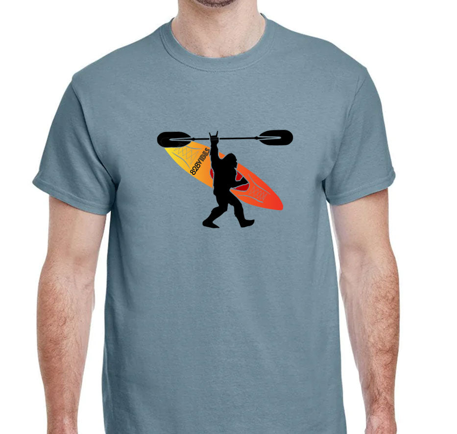 Bigfoot and Kayak on SS T-shirt